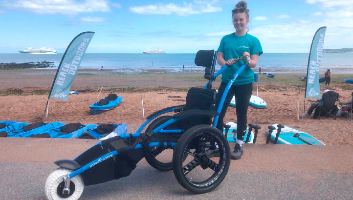 Beach wheelchair at Goodrington Sands